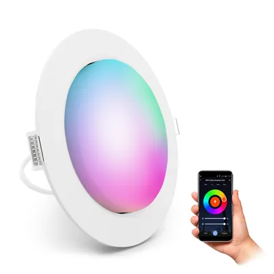 Produktbild von SSC-LUXon RX-3 Einbauspot LED flach inkl. LED GX53 kompatibel mit Alexa, Siri & Google - Deckeneinbaustrahler Einbaulampe mit RGB CCT
