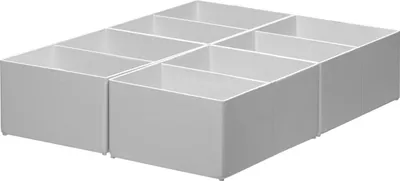 Image de Insert pour tiroir haut 2 compartiments gris clair Paquet de 4 pièces
