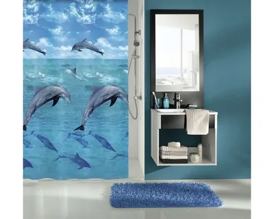 Zdjęcie produktu dla Zasłona prysznicowa Kleine Wolke PEVA DOLPHIN wielokolorowa 180 x 200 cm