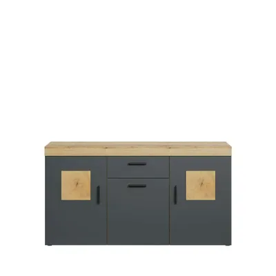 Produktbild von Tyler WO:Ko.+Fr.Blende  Evoke Oak Nachbildung,Fr.Anthrazit Melamin,Abs.Applikation,Sideboard