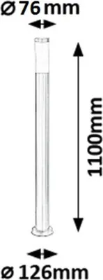 Productafbeelding van Rabalux 8265 Buitenlamp, roestvrij staal, model "torch", E27 fitting, zilver-wit, rond, modern, diameter 76mm