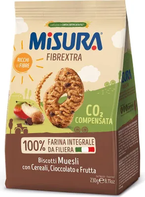 Produktbild von Misura Fibraextra kekse Müsli und Schokolade 230g biscuits cookies brioche