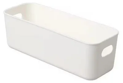 Produktbild von Aufbewahrungskorb Kunststoff Klein,Organizer Boxen Aufbewahrung Weiß Kunststoffbox Organizer mit Griffen,für Schubladen,Küche, Home,Bad,1 Stück