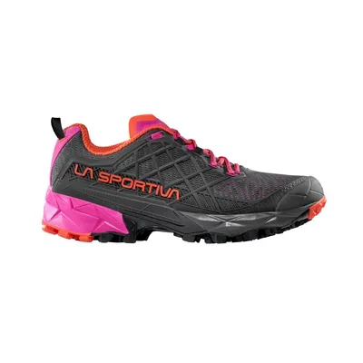 Trailrunning-Schuhe für Damen "Akyra II Woman" von La Sportiva in Schwarz und Pink mit griffiger Sohle.