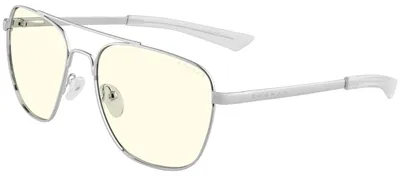 Image de Lunettes de gaming et d'ordinateur GUNNAR - MUSTANG - Couleur de la monture : CHROME, teinte des verres : Clear (bloque 35 % de la lumière bleue et 100 % des rayons UV) - Lunettes anti-lumière bleue