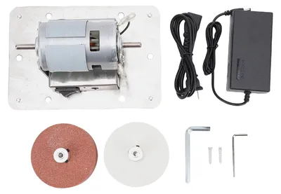 Produktbild von Mini-Tischschleifmaschine mit 2 Rädern, elektrische Mehrzweck-Schleifmaschine für Metall- und Holzschneider, Herstellung von Schmuck, Polieren