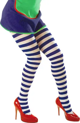 Produktbild von Blau-weiß gestreifte Strumpfhose – 70 DEN XL