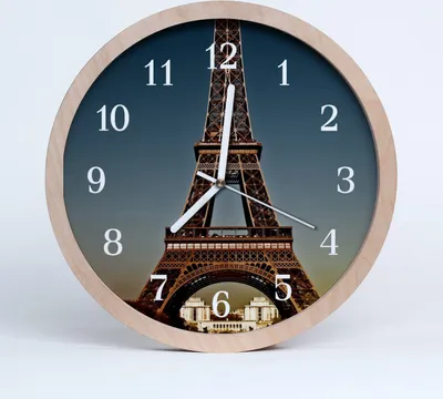 Produktbild von Holzuhr 30fi cm wanduhr - Eiffelturm Architektur