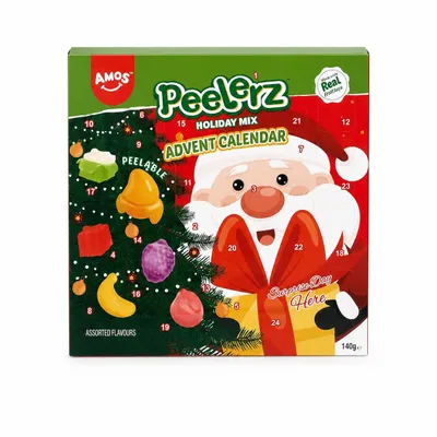 Produktbild von AMOS Peelerz Adventskalender – Fruchtgummi-Weihnachtskalender, 140 g