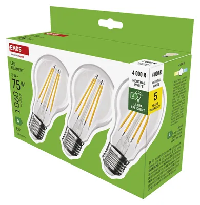 Produktbild von EMOS - LED-Lampe Filament A60 - A Klasse Vintage-Glühbirne - E27 Sockel - neutra