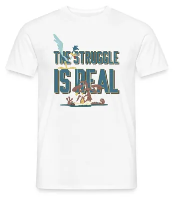 Produktbild von Spreadshirt Looney Tunes The Struggle Is Real Spruch Männer T-Shirt, L, Weiß