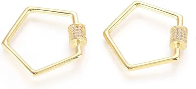 Productafbeelding van Karabijnsluitingen - Sluitingen Haken - Sieraden Maken - Met Zirkonia Steen - 5 stuks - Goud