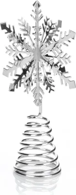 Immagine prodotto di com-four® Punte per albero di Natale a forma di fiocco di neve - Punte per l'albero di Natale - Fiocco di neve da appoggio per Natale