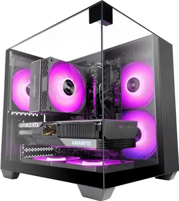 Immagine prodotto di Mars Gaming Mc-visionm Microatx Compact PC Case Triplo vetro temperato Doppia fotocamera nera