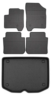 Produktbild von Gummimatten + Kofferraumwanne für Citroen C3 Picasso 2008-2017 – Schwarz, passgenau – Wielganizator SolidPRO