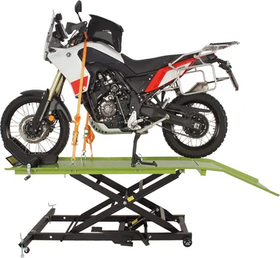 Produktbild von Motorradhebebühne hydraulisch 560 kg Breite 60 cm Schwerlast Scherenheber Motorradheber Heber grün