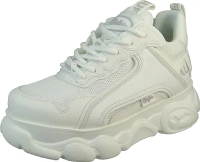 Produktbild von Buffalo CLD Chai Vegane Faux Low Platform Snekr Damen Mesh Plateauschuhe in Weiß Weiß – 4 UK - 37 EU - 6.5 US / White White