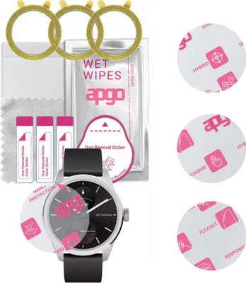 Produktbild von apgo 3 Stück Schutzglas, klar, kompatibel mit Withings ScanWatch 2 Smartwatch, Hybrid 8H, Ersatz für Hartglas, Displayschutzglas, Bildschirmschutz, Displayschutz, kratzfest