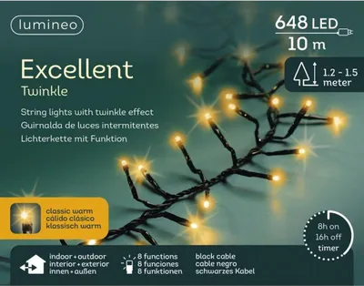 Produktbild von Lumineo Lichterkette EXCELLENT TWINKLE 648 LED 10 m klassisch warm