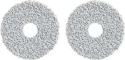 Two circular cleaning pads with a hole in the center, likely for a robot vacuum cleaner.