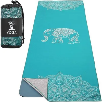 Productafbeelding van Yogamat Antislip - Extra Dikke Fitnessmat - Sneldrogend - Hoekzak - Geschikt voor Yoga/Pilates - Drukpatroon - Yogahanddoek