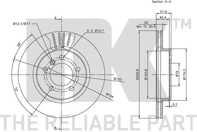 Produktbild von PREISHAMMER 2 Bremsscheiben Voll 260 mm (1420-23385) | Bremssche