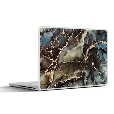 Produktbild von MuchoWow® Laptop Aufkleber Sticker Cover Marmor - Gold - Grün 30x21 cm - Sticker für Laptop - Selbstklebend