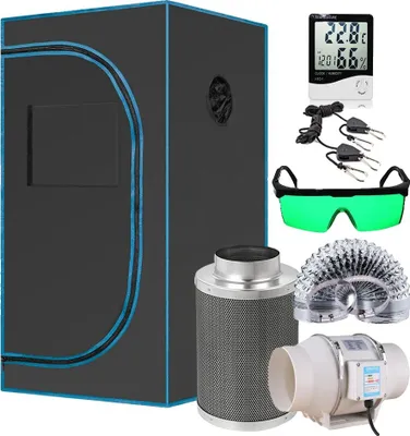 Zdjęcie produktu dla Namiot do uprawy, zestawy do uprawy w pomieszczeniu namiotowym, hydroponiczny system uprawy, zestaw do uprawy w szklarni, zestaw 60X60X120CM