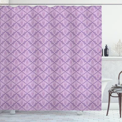 Immagine prodotto di ABAKUHAUS Tenda da doccia orientale, decorata con tonalità viola Design dal gusto bohémien, 175 x 180 cm, viola Viola pallido