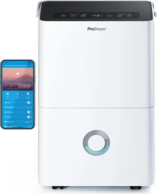 Produktbild von 30L in 24h Entfeuchtungsleistung - Elektrischer Luftentfeuchter mit WLAN & App - Feuchtigkeitssensor, 4L Wassertank, Timer, Ablaufschlauch