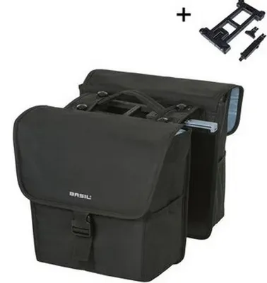 Immagine prodotto di Borsa portaoggetti per bicicletta Basil GO MIK, doppia, 32 litri - Nera