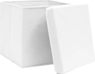 Produktbild von Cloris DesignMöbel Gartenboxen - Weiß Aufbewahrungsboxen mit Deckeln 10er-set Weiß 32x32x32cm Stoff Schlichtes1614005