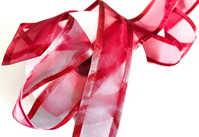 Organza-Band mit Satinrand, 25 m, 40 mm, Bordeaux