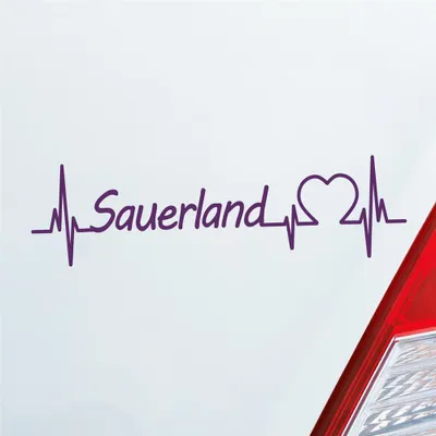 Produktbild von Auto Aufkleber Sauerland Puls Herzschlag mit Ferien Region Motiv 19x5 cm Lila Sticker Heckscheibenaufkleber