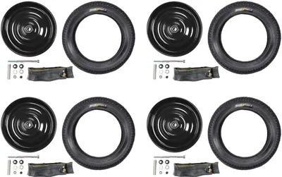 Produktbild von 4 Stück 12 1/2 Zoll Scheibenrad Set Boller Hand Wagen Seifenkiste 57-203