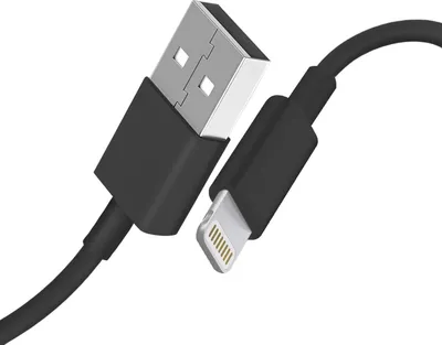 Produktbild von WOW, USB-A/Lightning-Kabel 1 m – 2,4 A, Schwarz