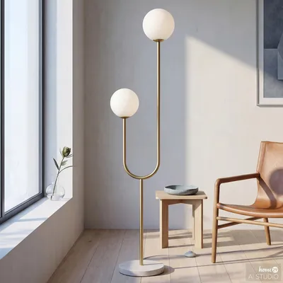 Produktbild von home24 Stehleuchte - Glas / Eisen - 2-flammig