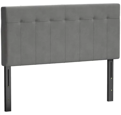 Produktbild von H?henverstellbares Kopfteil (3 Positionen), Metallbeine, Samtoptik, fš¹r Schlafzimmer, 140 x 10 x 106/116/126 cm, grau