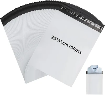 Imagen del producto de Bolsas de plástico autoadhesivas, de 25 x 35 cm, con 100 unidades, para ropa
