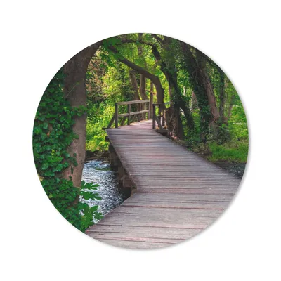 Produktbild von MuchoWow® Mauspad Mousepad Wald - Natur - Brücke 20x20 cm - Mousepads - Maus Mat - Pad - Mausunterlage - Schreibtischmatte