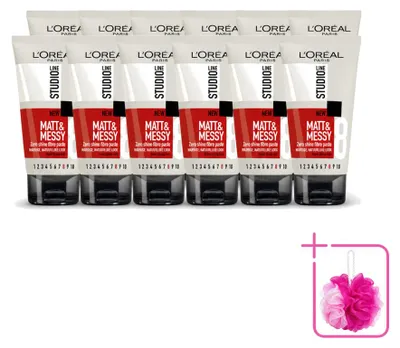 Productafbeelding van 12 x L'Oréal Paris Studio Line Matt & Messy Fibre Paste - 150 ml - Voordeelverpakking - 12 stuks