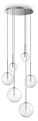 Produktbild von Zeitgenössischer Hängekronleuchter Equinoxe Metall Chrom 6 Lichter G4 2W Ip20