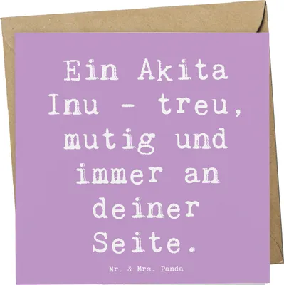 Produktbild von Mr. & Mrs. Panda Klappkarte Spruch Akita Inu Freund - Lavendeltraum - Geschenk, Partnerschaft, Hunderasse, Familienhund, Hundeliebhaber, faltkarte, Hunderassen, Charakter