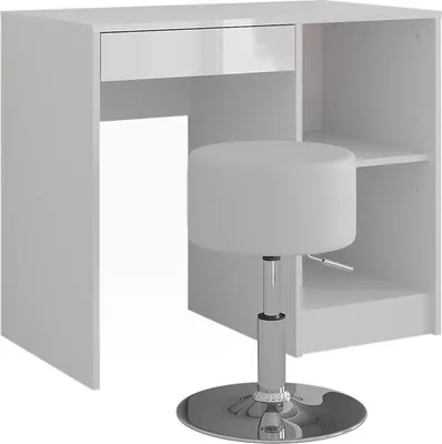 Produktbild von Schminktisch Vicco Sherry Weiß/Weiß Hochglanz 89.8 cm mit Hocker, Model 57680