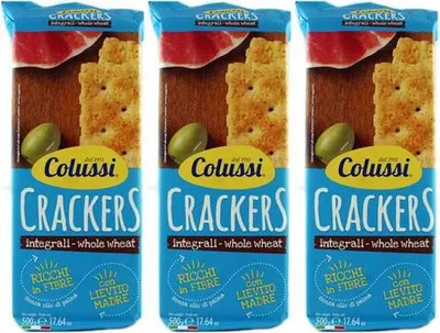 Produktbild von 3x Colussi Crackers integrali - whole wheat 'Vollkorncracker', 500 g