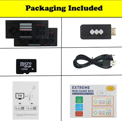 Image de HD TV Video Game Stick Console Intégrée 568 jeux Dual Player 2.4G Bluetooth Wireless Controller noir