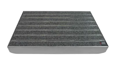 Produktbild von Emco Eingangsmatte DIPLOMAT + Bodenwanne 75mm Aluminium, Large Rips Hellgrau,Größe:100x50cm