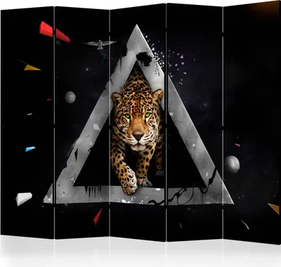 Produktbild von 5-teiliger Einseitiger Vlies Paravent - Wild vision of the future II 225x172 cm Tiere g-C-0210-z-c