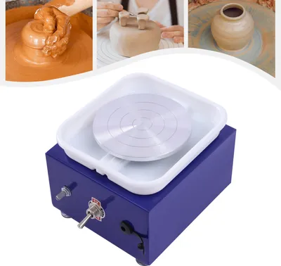 Produktbild von Elektrisch Töpferscheibe 10cm Mini-Keramikradmaschine Keramik Rad Maschine Drehscheibe 2000RPM (Blau)