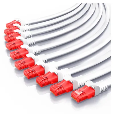 Produktbild von CSL 10x Cat 6 Gigabit Ethernet LAN Kabel - mehrfach geschirmt - UTP Gigabit - 1000 Mbit/s - Patchkabel - Netzwerkkabel - 0,5m